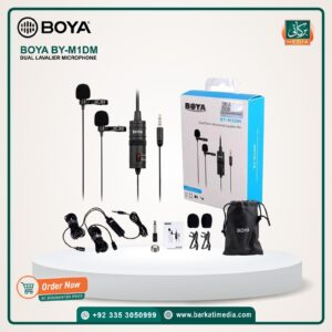 BOYA BY-M1DM DUAL LAVALIER MICROPHONE